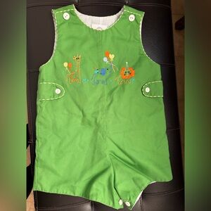 The Proper Peony Jon Jon Green with Embroidered Safari balloon & Animals